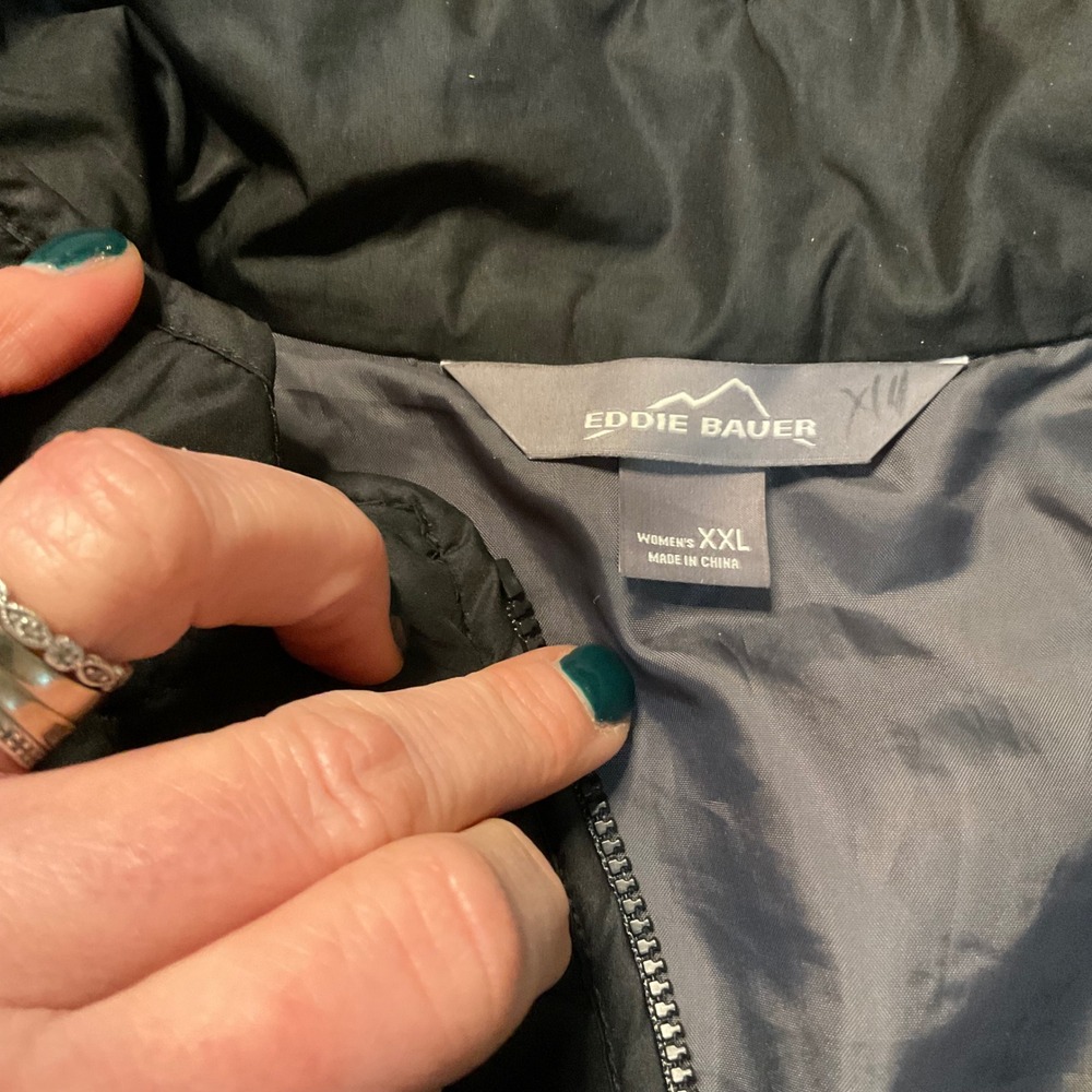Eddie Bauer Quilted Zip Jacket Size XXL‎ Black  Lightweight Womens - Picture 3 of 6